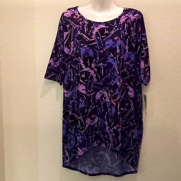 LulaRoe Maleficent Irma Printed Top - Picture 7 of 12